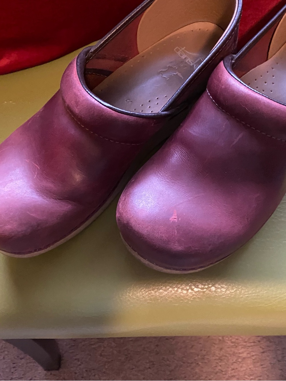 Leather Slip-On Dansko Clog — Wine colored Women’s Comfort Shoe